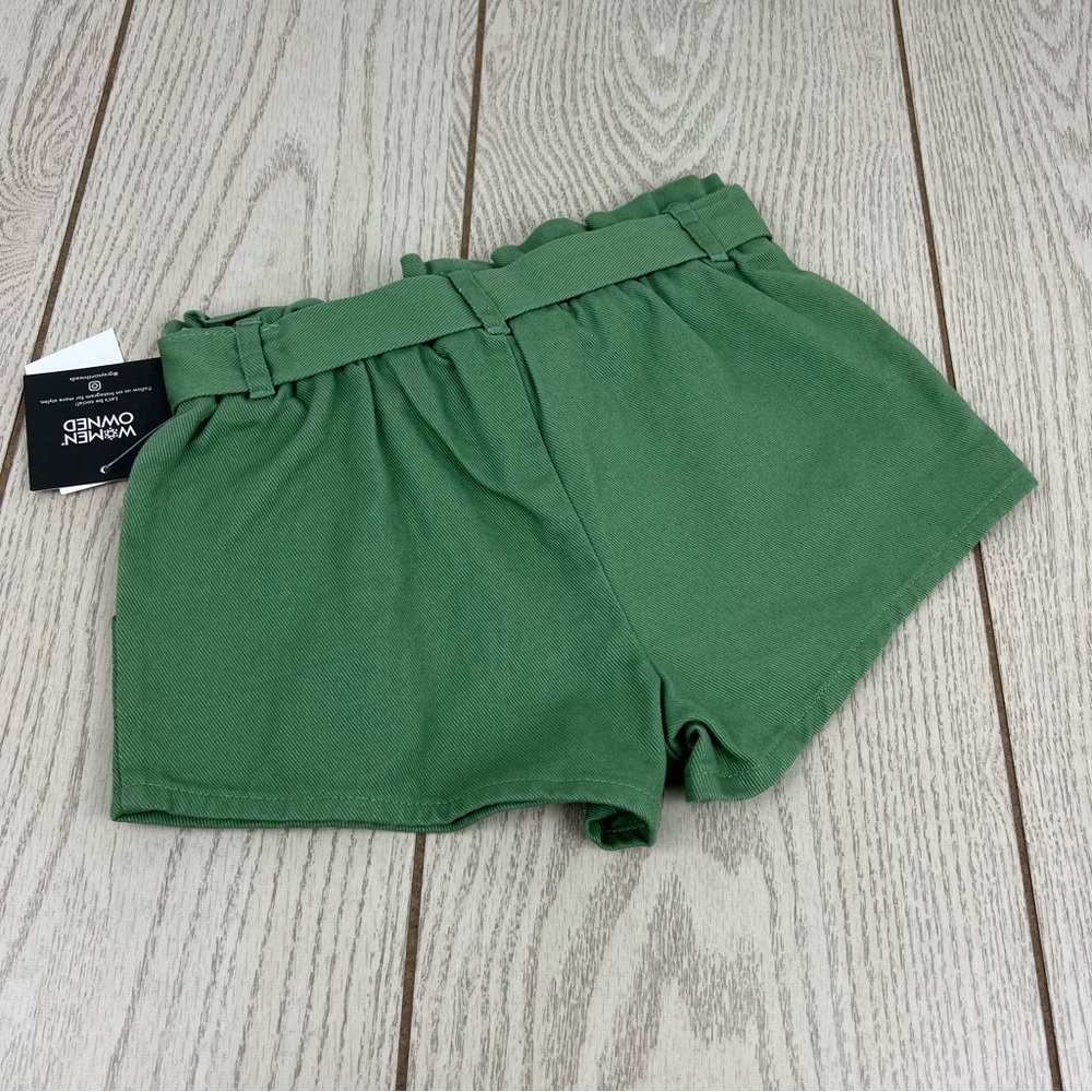 Grayson Threads Black Big Girls Elastic Waist Tie-Belt Shorts S-XL Green $32 - Picture 2 of 4